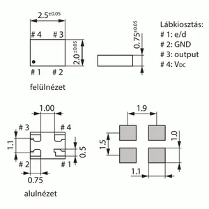 0.75MHz oscillateur O80-000000-JSO22C1LC-B-3-3-T1-T-D