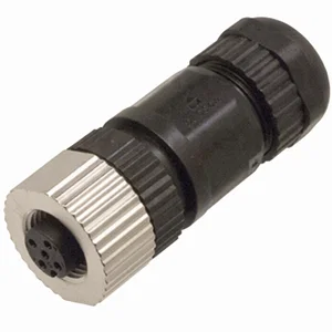 M12 5-pins Vrouwelijke Rechte Connector, A-gecodeerd, Soldeeraansluiting