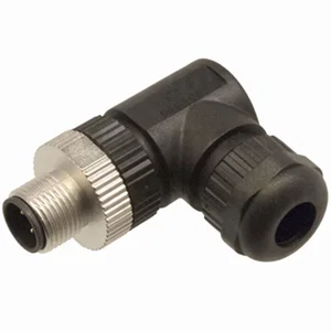 M12 5-Polige Mannelijke A-Gecodeerde Connector, 90° Haaks, Solderen, IP67