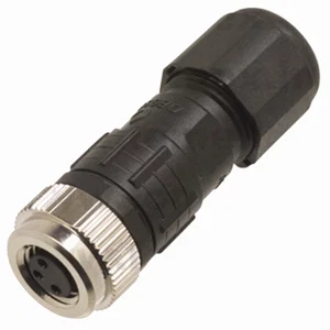 M8 Ronde Connector, 3-Polig Vrouwelijk, A-Gecodeerd, IP67, Soldeer, Recht, Gouden Contacten - PA-M8A