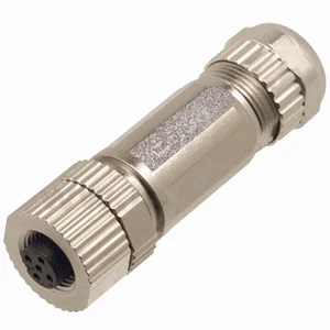 M12 Afgeschermde 3-Polige Vrouwelijke A-Gecodeerde Connector, 180° Recht, Solderen, IP67