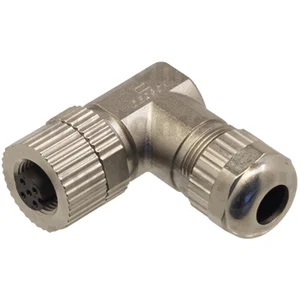 M12 Afgeschermde 3-Polige Vrouwelijke A-Gecodeerde Connector, 90° Haaks, Solderen, IP67