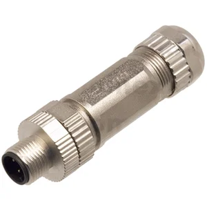 M12 Afgeschermde 3-Polige Mannelijke A-Gecodeerde Connector, 180° Recht, Solderen, IP67