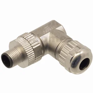 M12 Afgeschermde 3-Polige Mannelijke A-Gecodeerde Connector, 90° Haaks, Solderen, IP67