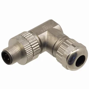 M12 Afgeschermde 4-Polige Mannelijke A-Gecodeerde Connector, 90° Haaks, Solderen, IP67