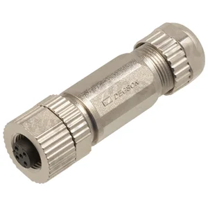 M12 Afgeschermde 5-pins Vrouwelijke Rechte Connector, A-gecodeerd, Soldeeraansluiting