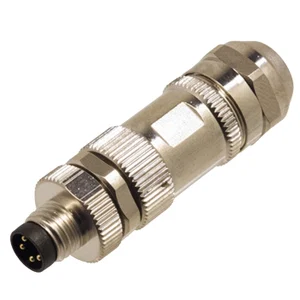 PASH-M8A-04P-MM-SL7001 M8 Ronde Connector, 4-polig Mannelijk, Afgeschermd, A-gecodeerd, IP67, Soldee