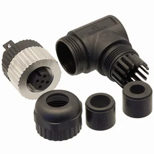 Degson M12 A-Gecodeerde 5-Pins Female Connector, Haaks, IP67, Schroefklem