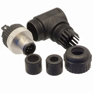 Degson M12 A-Gecodeerde 5-Pins Male Connector, Haaks, IP67, Schroefklem