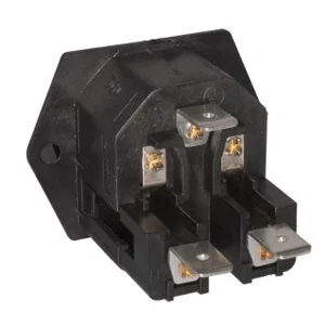 Bulgin PF0030-63 Connecteur d\'Alimentation Panneau, 250V 10A, Montage à Vis, Porte-Fusible, Cosse 6
