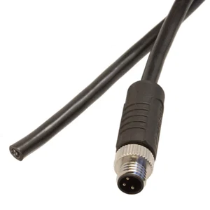 PMSH-M8A-03P-MM-SL7C03 M8 Afgeschermde Kabel, 3-Polig Mannelijk, PVC, 0.25mm², 3m, 3A/60V, 180° Goud