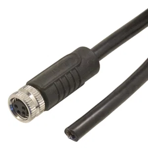 M8 4-polige A-gecodeerde afgeschermde rechte kabelconnector, 3m PVC kabel, UL