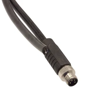 M8 4-polige A-gecodeerde afgeschermde rechte kabelconnector, 3m PVC kabel, UL