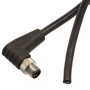 M8 Rondkabel, Afgeschermd, 90 Graden, 4-Polig Mannelijk, A-Code, 0.25mm², PVC, 3m, 3A/60V, Goud, UL