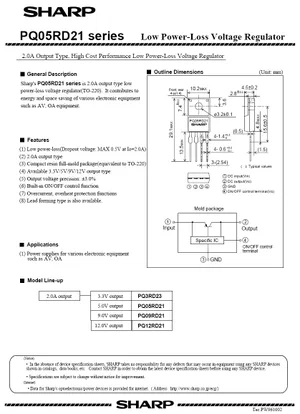 Sharp PQ12RD21 12V 2A Régulateur de tension