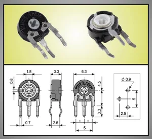 Trimmer resistor Piher PT6KH-501A2020 500 Ohms