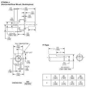 Potenziometro Bourns PTV09A-4020F-B103 10k Ohms Mono Lineare