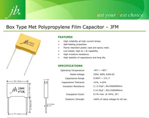 Jb Capacitors Co. R75II34704040J 470nF 250V Film Capacitor