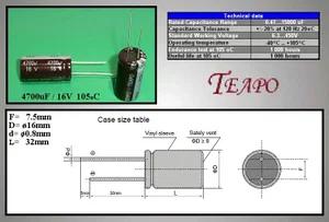 Samwha RD1C478M12025MBB 4700uF 16V Electrochemical capacitor