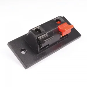 REF670269 Luidsprekerconnector, 2x1-polig, Rood/Zwart, Veerklem, Schroefmontage