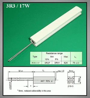 Resistor -- RES-3R3-17WPR 3.3 Ohms 17W