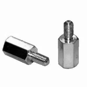 Richco RIM2-5X05KB M2.5 Threaded Hexagonal Metal Spacer Sleeve, 5mm Length, Nickel Plated