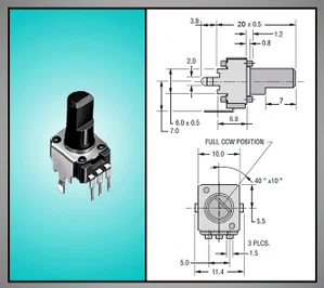 Potenziometro Alps RK09K1130AU2 5k Ohms Mono Lineare