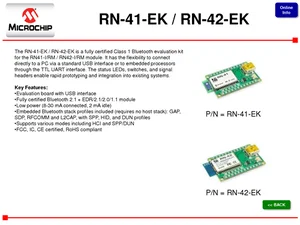 Microchip Technology RN-42-EK Carte d\'Évaluation de Module Bluetooth Classe 2