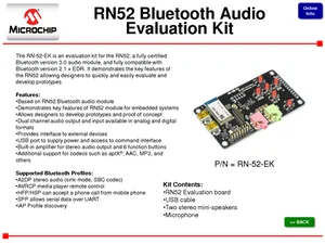 Microchip Technology Inc. RN-52-EK Kit d'Évaluation Audio Bluetooth