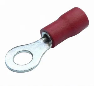 Ninigi Geïsoleerde Ringkabelschoen, Rood, 0.5-1mm², M4 Schroefgat, Vertind Koper