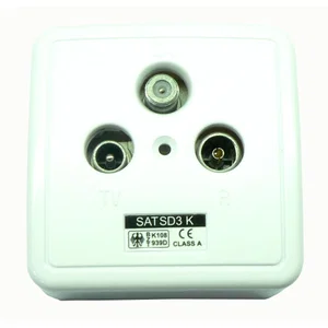TV SAT R Wandcontactdoos Afsluiter DC-Pass