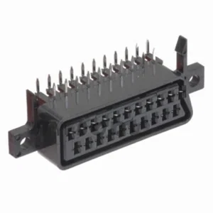 T&T SC21S-02E EUROSCART 21-Pin Vrouwelijke Connector, 90° Printmontage, A-V