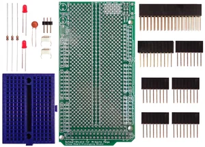 Schmartboard Arduino Mega Prototyping Shield, Foro Passante, con Componenti