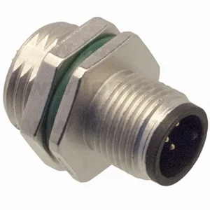 Degson M12 A-Gecodeerde 5-Pins Male Connector, Frontmontage, Soldeerdraad, Goud