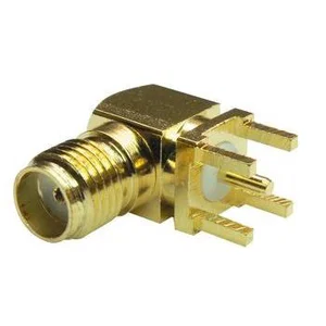 SMA Vrouwelijke PCB Coaxiale Connector, 90° Hoek, Soldeer, 50 Ohm, Economy
