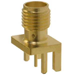 SMA Vrouwelijke PCB Randmontage Coaxiale Connector, recht, Soldeer, 50 Ohm
