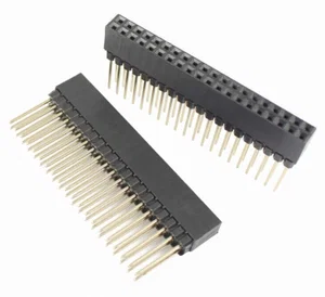 Boomele Pin Header Socket, Recht, Stapelbaar, Lang, 2x20 Pin, THT, 2.54mm Raster