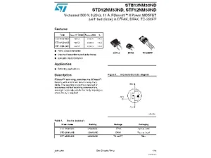 Stmicroelectronics STB12NM50ND Transistor - 550V 11A 0.29 Ohm SMD