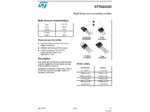 Stmicroelectronics STTH2003CFP 300V 2x10A diode de redressement