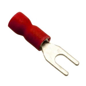 KST SVE1-3.2 Geïsoleerde Vinyl Vorkkabelschoen, Rood, M3.2 Bout, AWG 22-16, Easy Entry