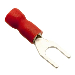KST SVES1-4 Geïsoleerde Vinyl Vorkkabelschoen, Rood, M4.4 Bout, AWG 22-16, Easy Entry