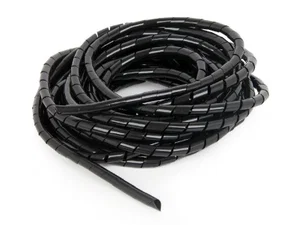 Gembird SWB-KS-12B Polyethylene Spiral Cable Wrap | 12mm Wire Bundling Sleeve, Black