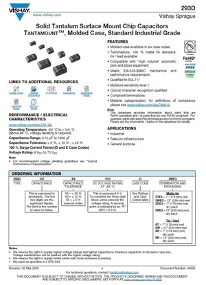 Vishay TAJA226K006RNJ 22uF 6.3V Tantalum Capacitor