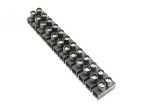 Div 12-polige zwarte schroefklemmenstrook, 2.5 mm², 400V 24A, polyamide