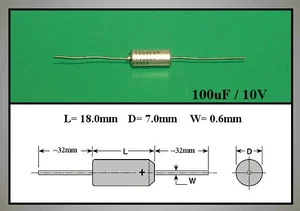 Siemens TC100-10A 100uF 10V Tantalum Capacitor