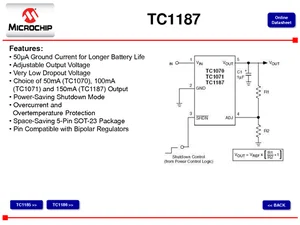 Microchip Technology Inc. TC1187VCT713 Adjustable 23A Régulateur de tension