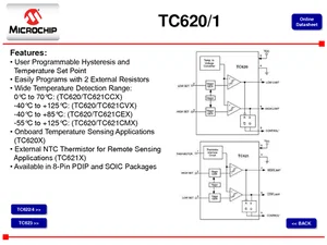 Microchip TC620CCPA Temperature Switch with Internal Sensor C-Option PDIP-8