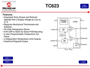Microchip Technology TC623CEOA Temperature Sensor IC, Dual Programmable Trip Point, SOIC-8