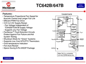 Microchip Technology TC642BEOA PWM Fan Speed Controller with Fan Restart and Fault Detection, SOIC-8