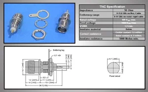 Div TNC-201 TNC Vrouwelijke Soldeerbare Schroefmontage